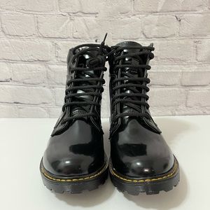 Black combat boots
